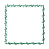 Christmas frame with tree branch. vector