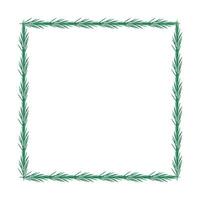 Christmas frame with tree branch. vector