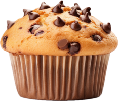 AI generated chocolate chip muffin cake png