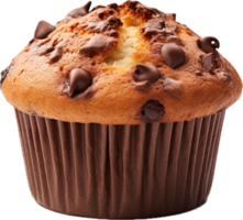 AI generated chocolate chip muffin cake png