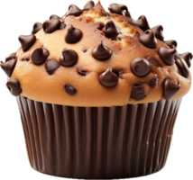 AI generated chocolate chip muffin cake png