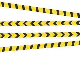Yellow Caution danger warning attention tape sign construction police ribbon symbol vector illustration