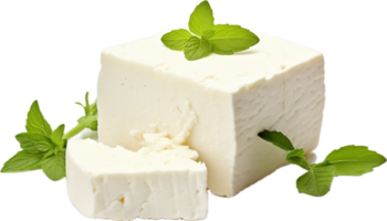 AI generated feta cheese block png