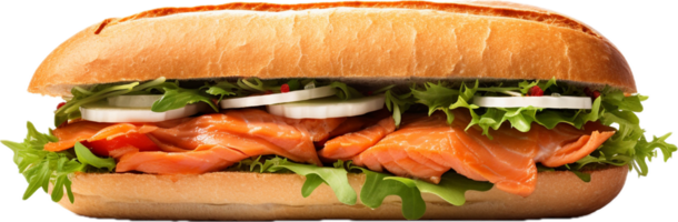 AI generated salmon fillet sandwich png