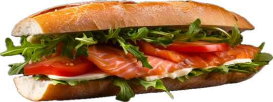 AI generated salmon fillet sandwich png