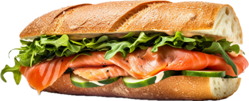 AI generated salmon fillet sandwich png