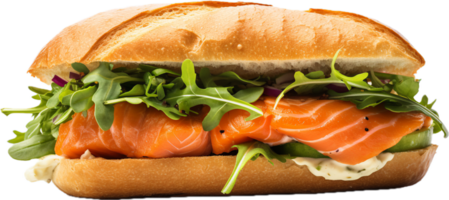 AI generated salmon fillet sandwich png