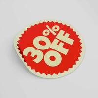 30 percent off red price tag sticker photo