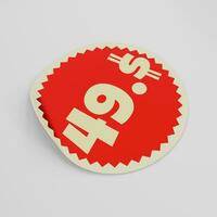 49 Doller red price tag sticker photo