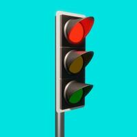 3D rendered Traffic light Trafic signal with Red, Yellow and Green Light photo