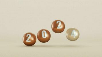 Ball with Number 2024 Happy New Year video