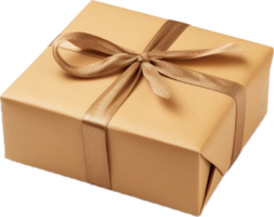 AI generated brown paper wrapped package gift png