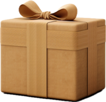 AI generated brown paper wrapped package gift png