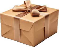 AI generated brown paper wrapped package gift png