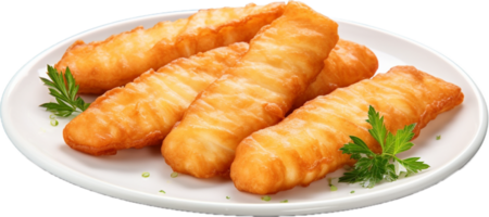 AI generated fried fish fillets png