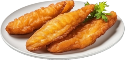 AI generated fried fish fillets png