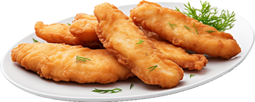 ai gerado frito peixe filetes png