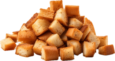 AI generated pile of croutons png