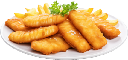 ai gerado frito peixe filetes png