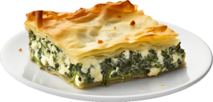 AI generated homemade pie with spinach png