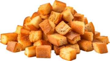 AI generated pile of croutons png
