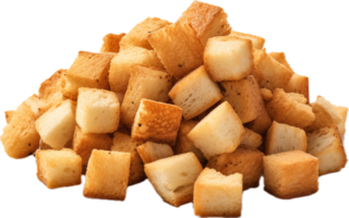 AI generated pile of croutons png