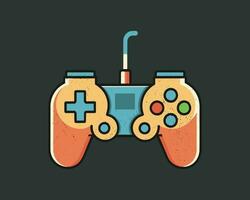 joypad vector flat color icon. Game Joystick vector graphics