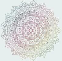 Round gradient mandala on white isolated background. vector