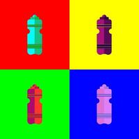 drinking water bottle icon, flat design drinking water bottle colorful background, vector