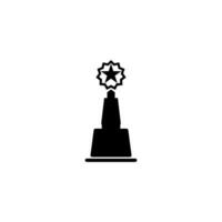 trofeo icono en un pedestal aislado blanco fondo, logotipo diseño vector