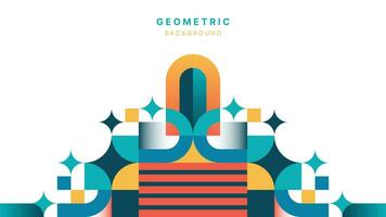 Minimalist colorful flat geometric background vector