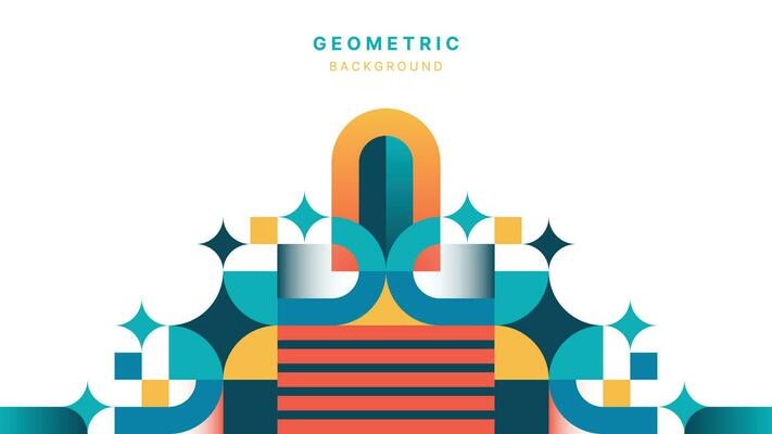 Minimalist colorful flat geometric background