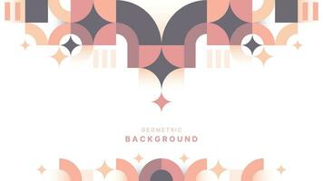 Flat geometric background with soft color vector