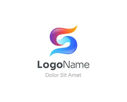Abstract colorful letter s logo