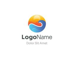 resumen ola con ligero Dom logo degradado vector