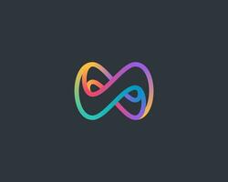 Creative line of infinity logo with colorful smooth gradient vector