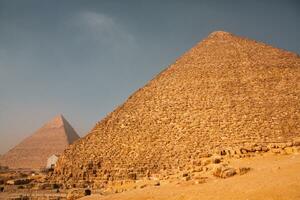 Famous Egyptian Pyramids of Giza. Landscape in Egypt. Pyramid in desert. Africa. Wonder of the World photo