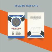 Corporate Id Card design template Id card design for school, Identity Card Design vector