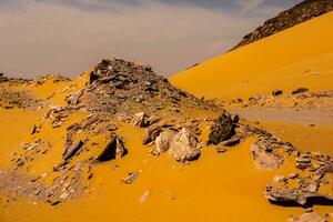 paisaje de Sáhara Desierto en Egipto. conceptual para libertad, disfrutando el viaje. foto