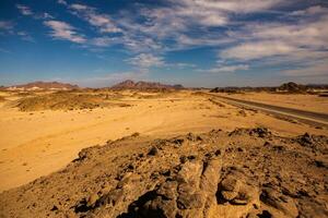 Landscape of sahara desert in Egypt. Conceptual for freedom, enjoying the journey. photo