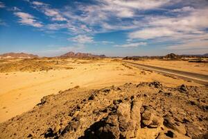 Landscape of sahara desert in Egypt. Conceptual for freedom, enjoying the journey. photo