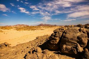 Landscape of sahara desert in Egypt. Conceptual for freedom, enjoying the journey. photo