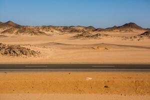 Landscape of sahara desert in Egypt. Conceptual for freedom, enjoying the journey. photo