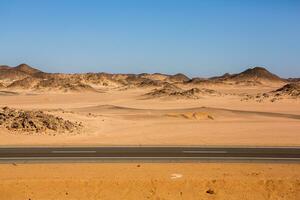 Landscape of sahara desert in Egypt. Conceptual for freedom, enjoying the journey. photo