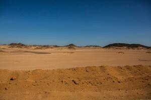 Landscape of sahara desert in Egypt. Conceptual for freedom, enjoying the journey. photo