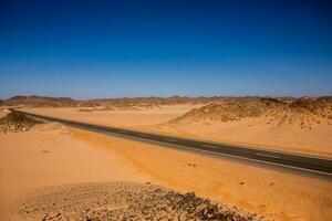Landscape of sahara desert in Egypt. Conceptual for freedom, enjoying the journey. photo