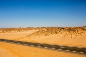 Landscape of sahara desert in Egypt. Conceptual for freedom, enjoying the journey. photo