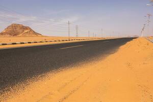 Landscape of sahara desert in Egypt. Conceptual for freedom, enjoying the journey. photo