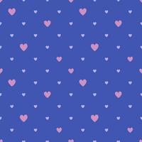 Hearts pattern. Endless ornament with hearts on a neon blue background. Romantic print. Minimalistic vector illustration.