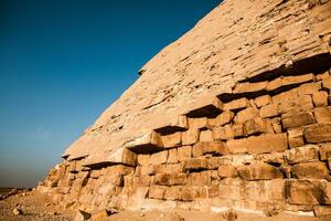 famoso egipcio pirámides de giza. paisaje en Egipto. pirámide en desierto. África. preguntarse de el mundo foto